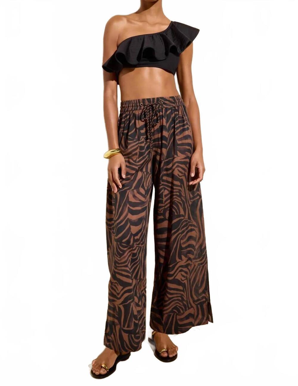 NEW MARIE OLIVER ariel stripe cabana pant in sailfin animal